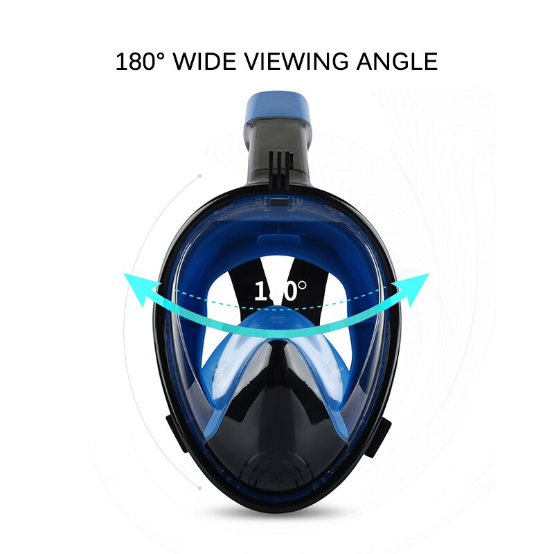 Underwater Scuba Full Face Diving Mask Anti-Fog Snorkeling Mask Swimming Mask Glasses Snorkel Diving Equipment Beach Accessories