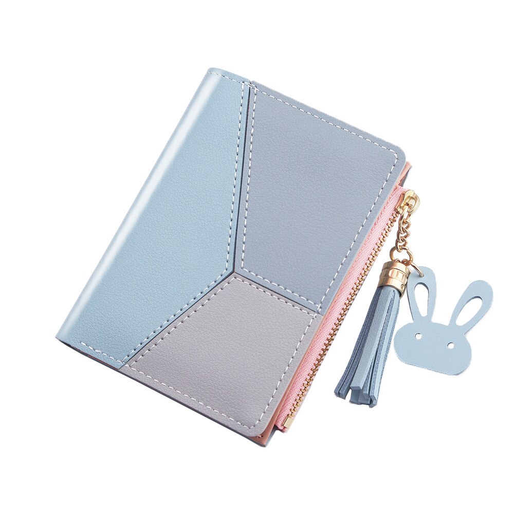 Mulheres Curto Carteira das Mulheres Moeda Bolsa carteira feminina Para Titular do Cartão de Pequenas Senhoras Carteira Feminina Ferrolho Mini Clutch Para menina: Blue