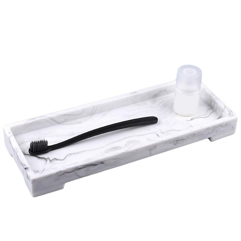 Badkamerbak, marmeren wastafelbak, hars wastafelbak voor benodigdheden zeep handdoek tandenborstel tandpasta of ander toilet: Default Title