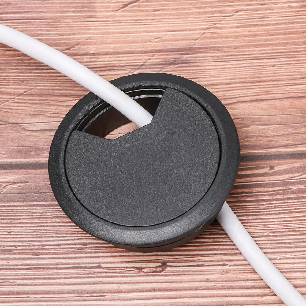 Cubierta de agujero de Cable de plástico para mesa de escritorio, ojal de alambre redondo para mesa de oficina, 60/80mm, 1 unidad