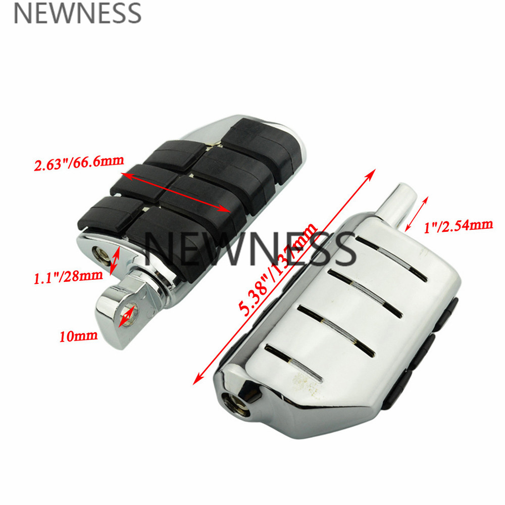 Motorcycle Foot Pegs Adjustable Long Angled Highway Peg Mount 1 1/4" 32mm Engine Guard Footrest for Harley Sportster Dyna: Footpeg E