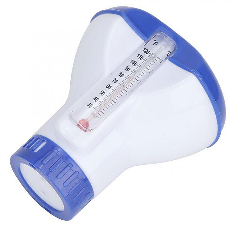 5 inch zwembad drijvende doseerder applicator met thermometer automatische toevoer drijvende chloor reinigingsdispenser sterilisatie
