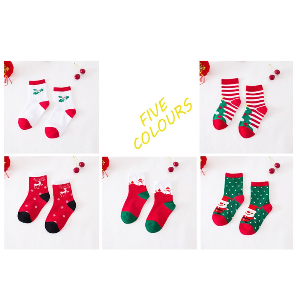 5 paren/set Baby Katoenen Sokken Jongens Meisjes Kerst Sokken Match Kerst Kostuum Voor Kid Kinderen Christmas Party Nieuwjaar Party