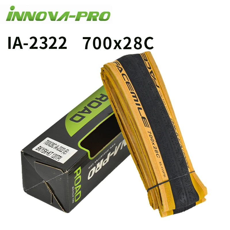 INNOVA Original 700c Road Bike Tire 700x23c/25c/27c/28c/30c Retro Travel Bicycle Out Tire 60/120 TPI Bike Tire Cycling Parts: light yellow