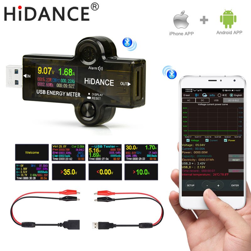 USB3.0 13 in 1 USB tester APP DC digital voltmeter ammeter voltimetro power bank voltage detector volt meter electric doctor: Default Title