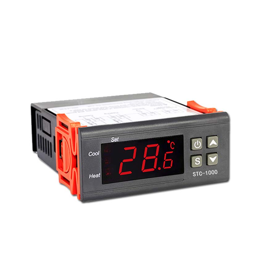 Digital temperaturregulator 12v 24v 220v kølig og varm celsius-termostat med sensor stc -1000 til køleskabsgærer