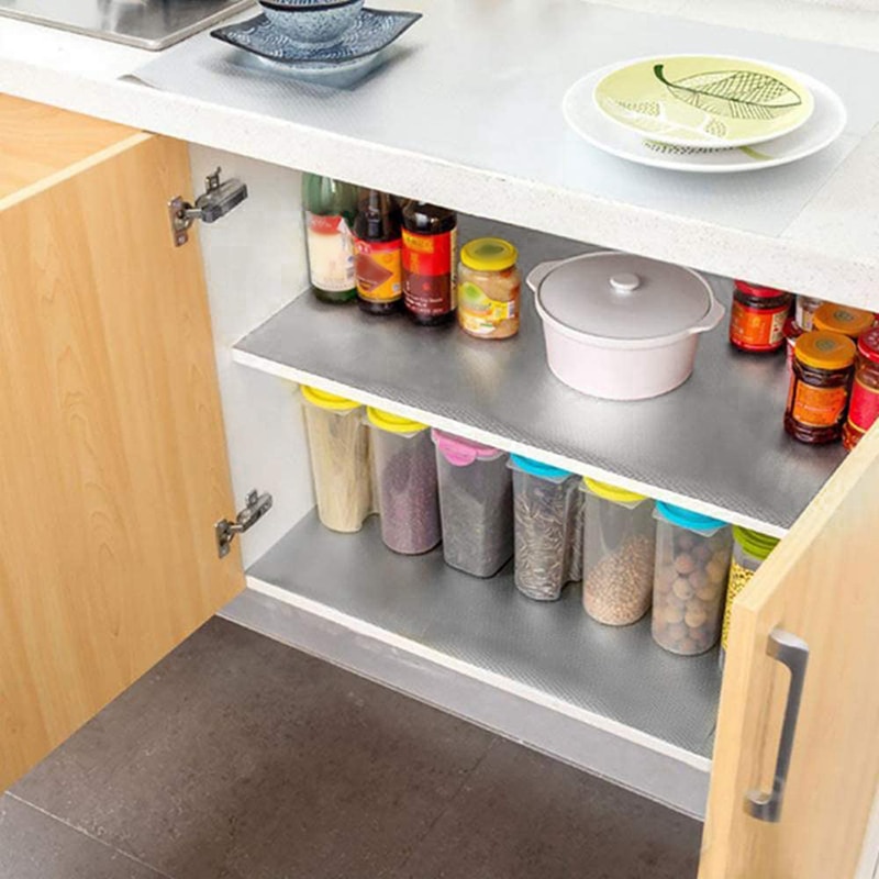 Aluminium plaqué tiroir et étagère doublure cuisine Anti-encrassement réfrigérateur armoire tapis 60X1000CM