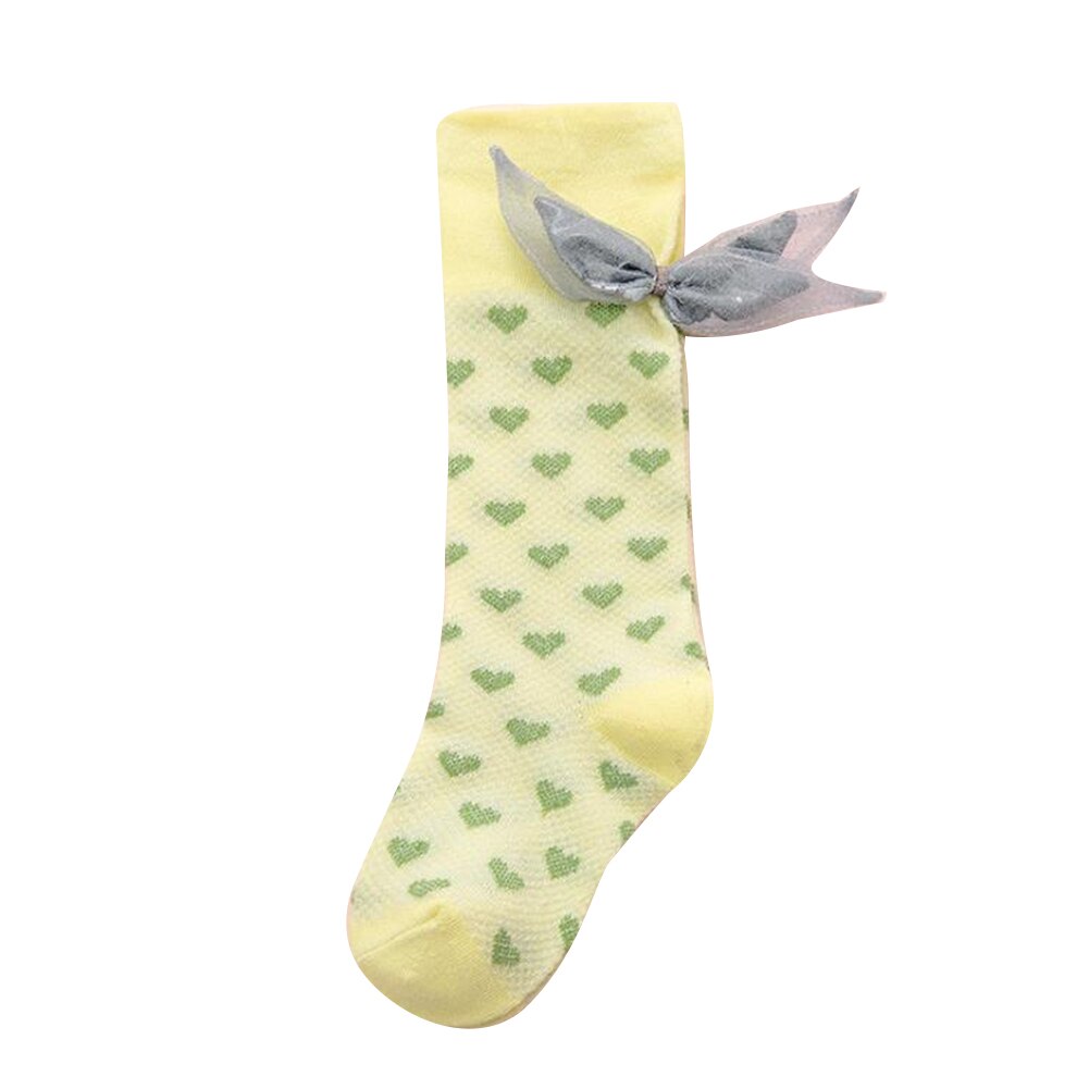 1-4Y calze per neonate 2020 moda estiva carino cotone morbido Mesh Leggings traspiranti cuore scaldamuscoli al ginocchio: C / 2-4Y