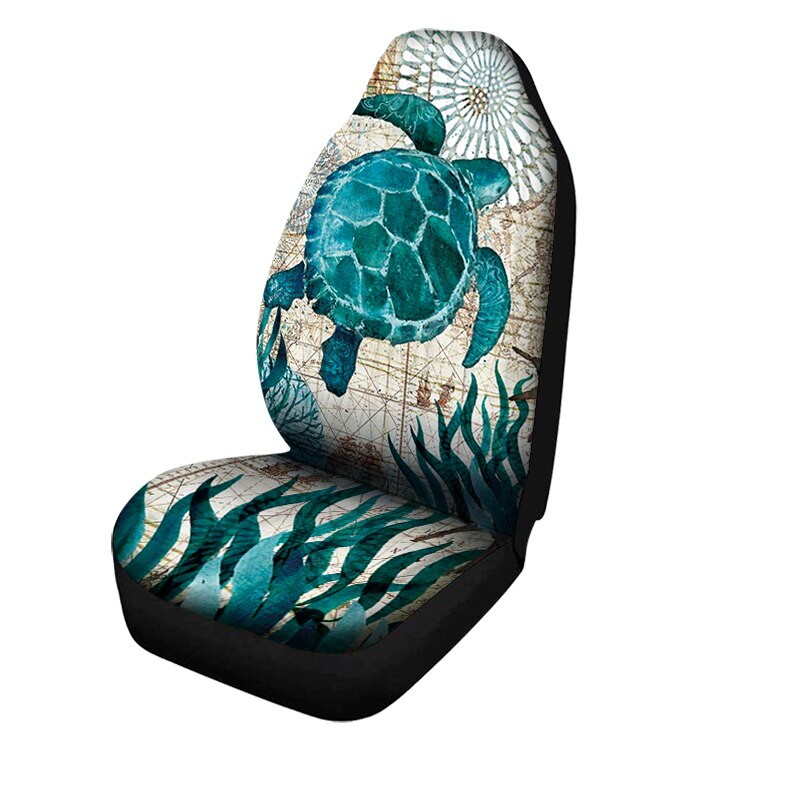 1/7Pcs Auto Seat Cover 3D Afdrukken Groen Gras Schildpad Patroon Voor En Achter Stoelhoezen, geschikt Voor De Meeste Suv 'S, Vrachtwagens En Tr: C