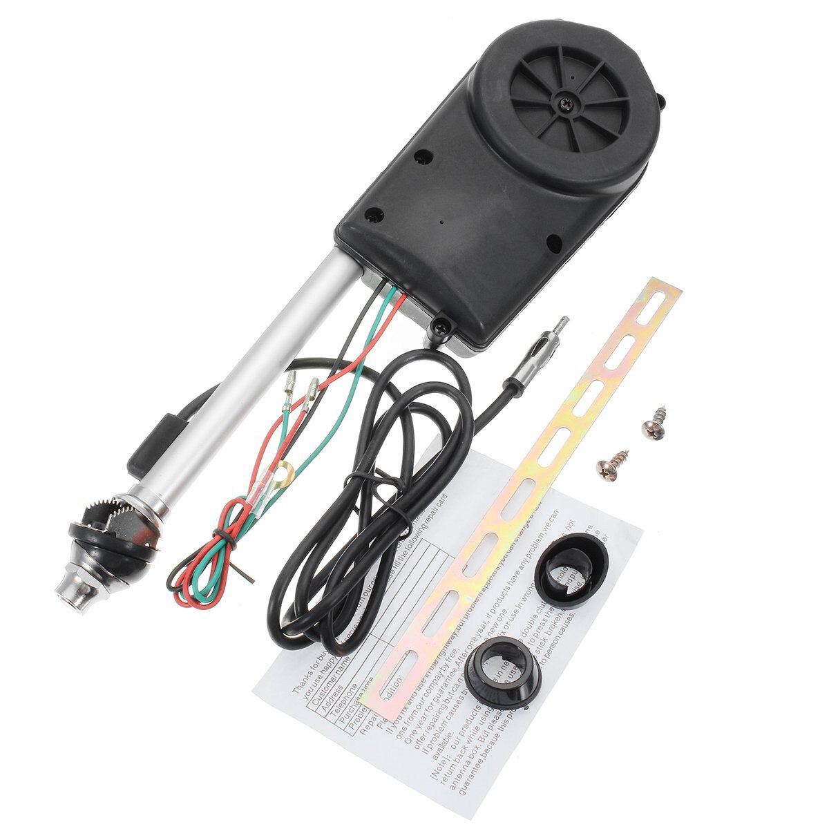 Auto Antenne Kit DC12V Elektrische Antenne Radio Automatische Antenne Rvs Booster Power Vrachtwagen Voertuig Antenne Zwart