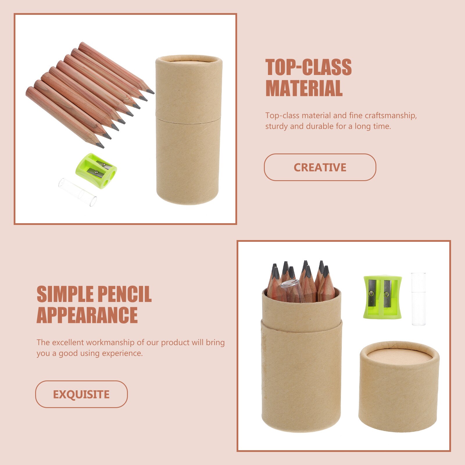 1 Set Beginner Pencils Wood Short Pencil Students Stationery DIY Art Painting Pencils