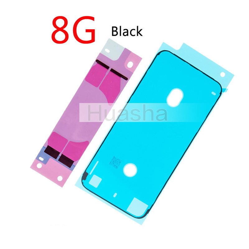 2pcs/set Battery Adhesive Sticker Strips + LCD Display Waterproof Seal Adhesive Sticker for iPhone 6S 7 8 Plus X: For 8G Black