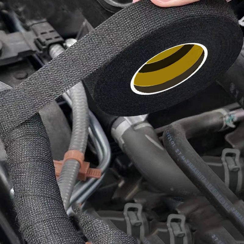 10/1Rolls Automotive Electrical Tape Waterproof Soundproof and Shock Absorption Woven Belt for Cable Bundle DIY Adhesive Tapes