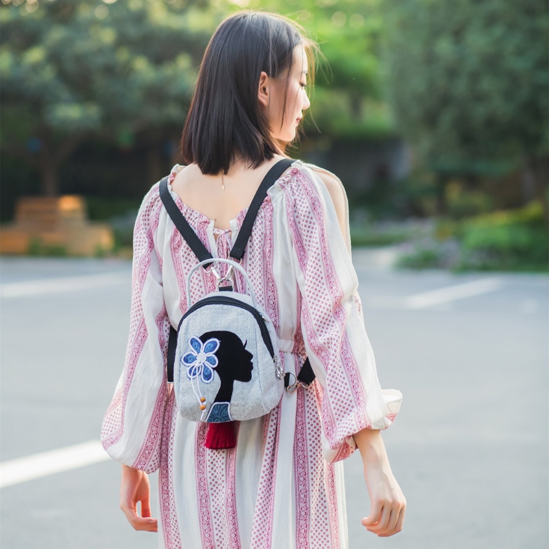 Zaino per ragazze a maglia portatile per bambini