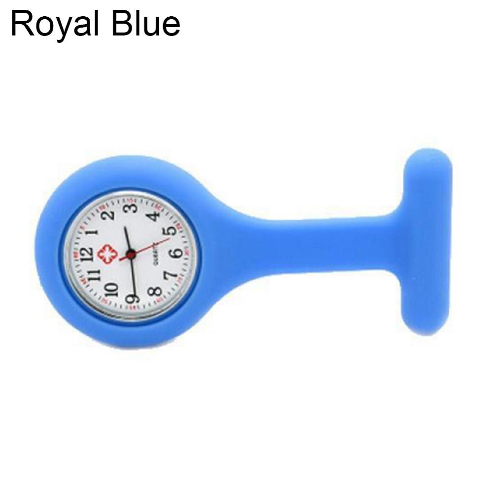 Solid Color Silicone Nurse Watch Brooch Fob Pocket Tunic Quartz Movement Watch Decor Accessory