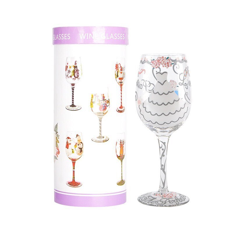 Bryllup champagneglass malt krystall hødu føtter brudekjole forretningsdrakt elskere kopp eske: En