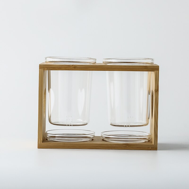 Pot de stockage de baguettes en céramique support de vidange étanche à l'humidité trois pièces costume cuillère en verre vaisselle outil de stockage outils de cuisine à la maison: B--2-piece set