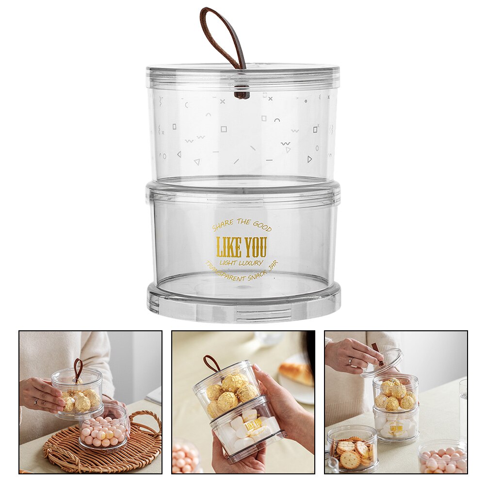 2Pcs Household Storage Boxes Multi-function Storage Jars Stackable Cereal Boxes
