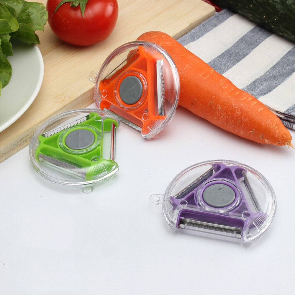 Pelador giratorio multifunción tres en uno pelador de frutas pelador de patatas artefacto de corte de pepino aparato cortador de cocina herramientas