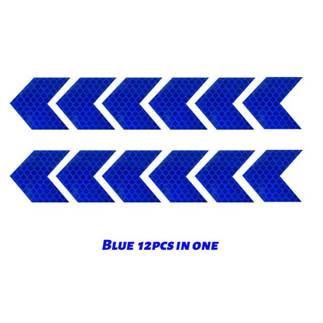 12Pcs Bike Reflecterende Stickers Fiets Spatbord Sticker Auto Motorfiets Fluorescerende Waarschuwing Decor Fietsen Lichtgevende Protector: Blue 12pcs in one