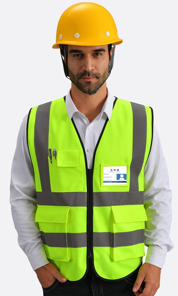 Reflective Vest Mesh Breathable Construction Safety Protective Clothing Road Traffic Warning Fluorescent Vest: Yellow / L