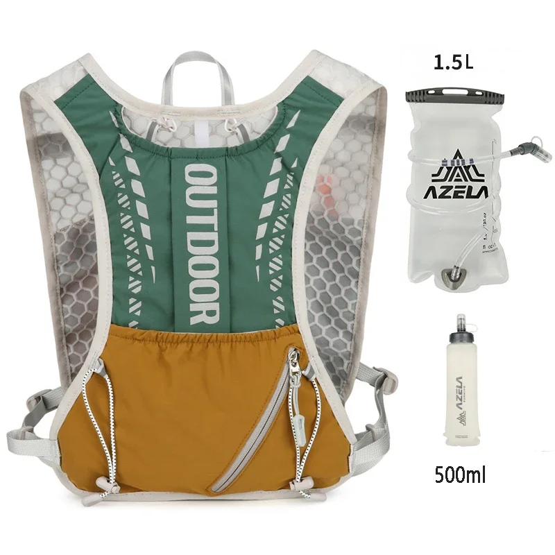 Hardlopen Hydraterend Vest Rugzak Fietsen Hydraterende Rugzak Wandelen Marathon Hydraterend Met 1.5L Waterzak 500ml Waterfles: Marine