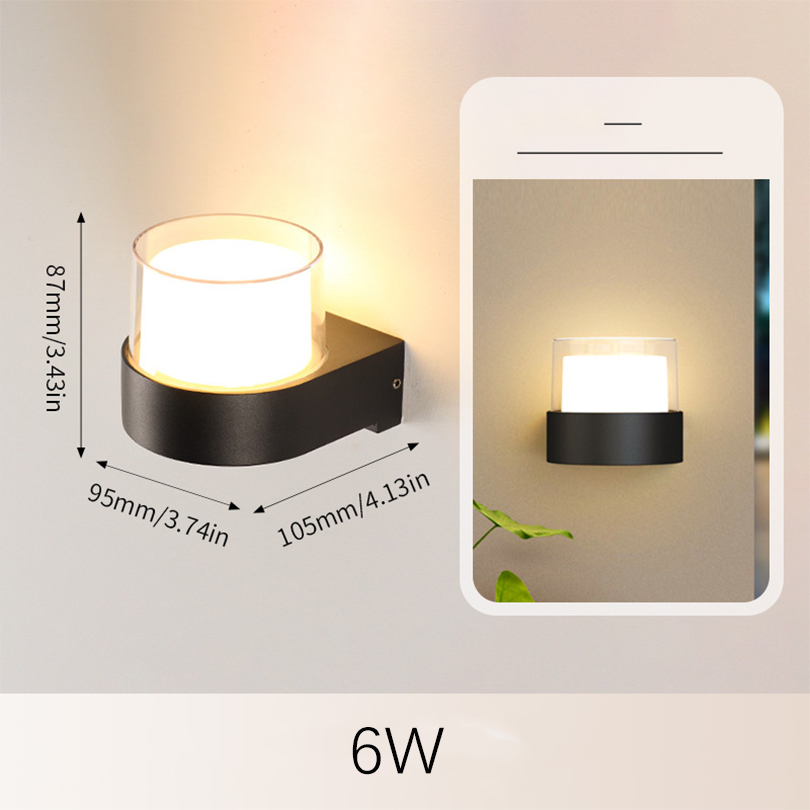 Led buitenwandlamp Waterdicht IP66 Bewegingssensor Led buitenverlichting Veranda Verlichting Balkon Tuinverlichting Buitenwandlamp: Light Grey / Warm White / 4W