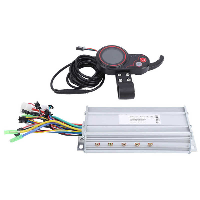 Scooter motor controller  lh100 24v elektrisk scooter motor controller e bike cykel 2 in1 lcd display thumb shifter: 1000w