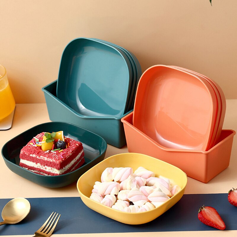 Gbsc 5 Stks/set Voor Keuken Plastic Voedsel Saus Schotel Kleine Azijn Smaak Board Snack Platen Creatieve Ronde Huishouden Fruitschaal