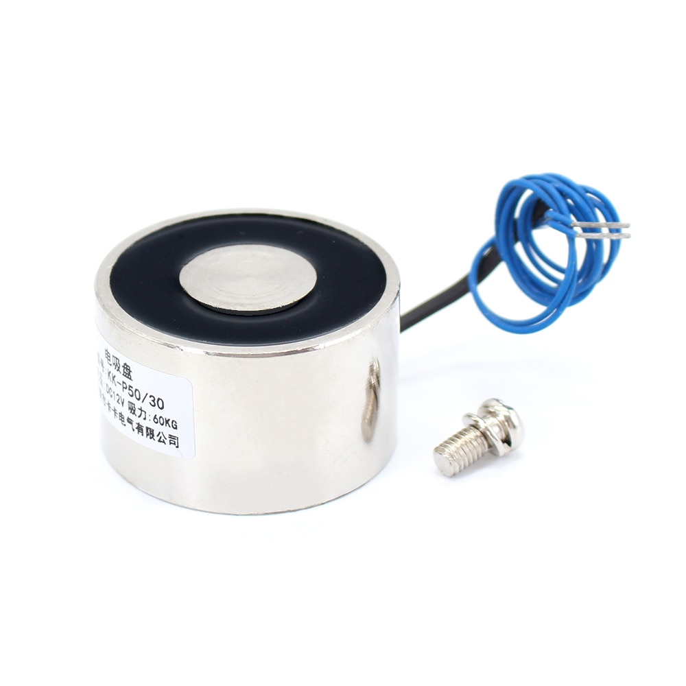 50/30mm Zuig 60 KG 600N DC 5 V/12 V/24 V Mini solenoid elektromagneet elektrische Lifting electro magneet sterke houder cup DIY 12 v