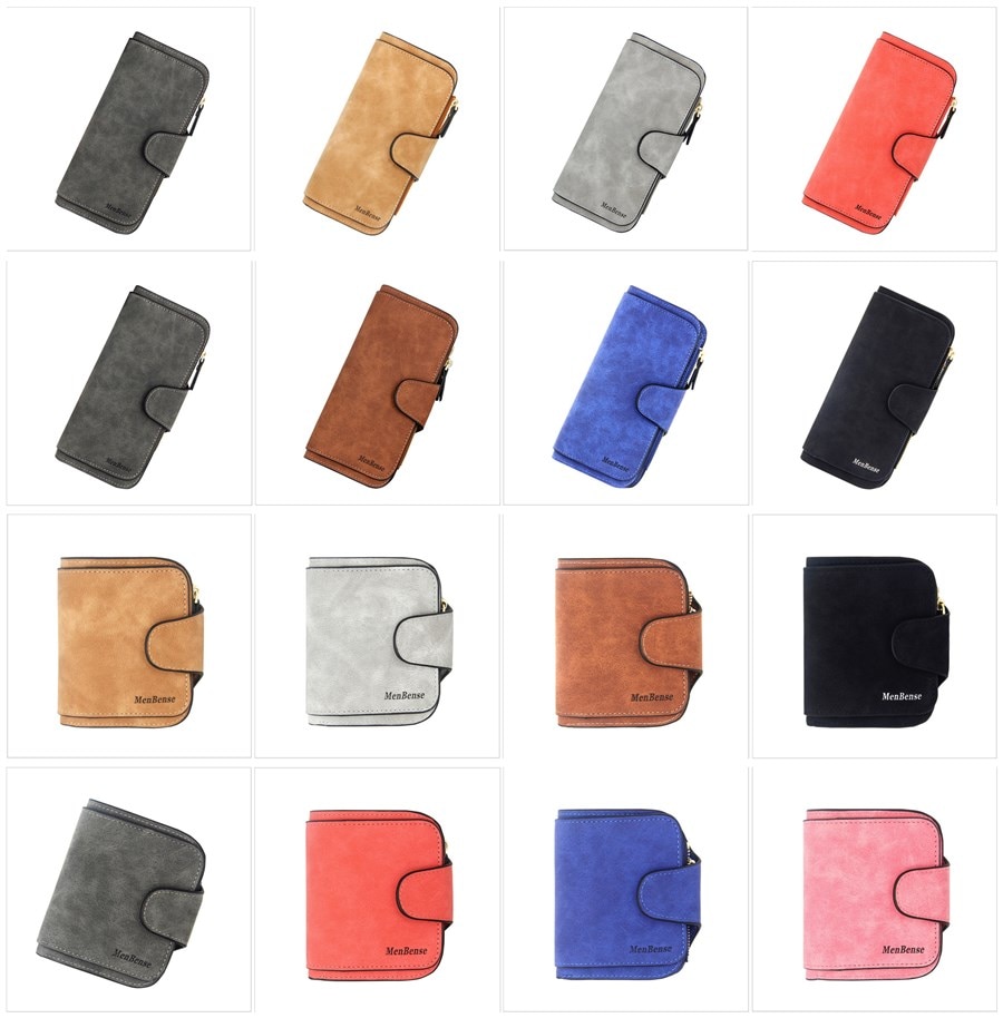nouvelle portefeuille femmes court en cuir givré grande capacité pochette portefeuille femmes