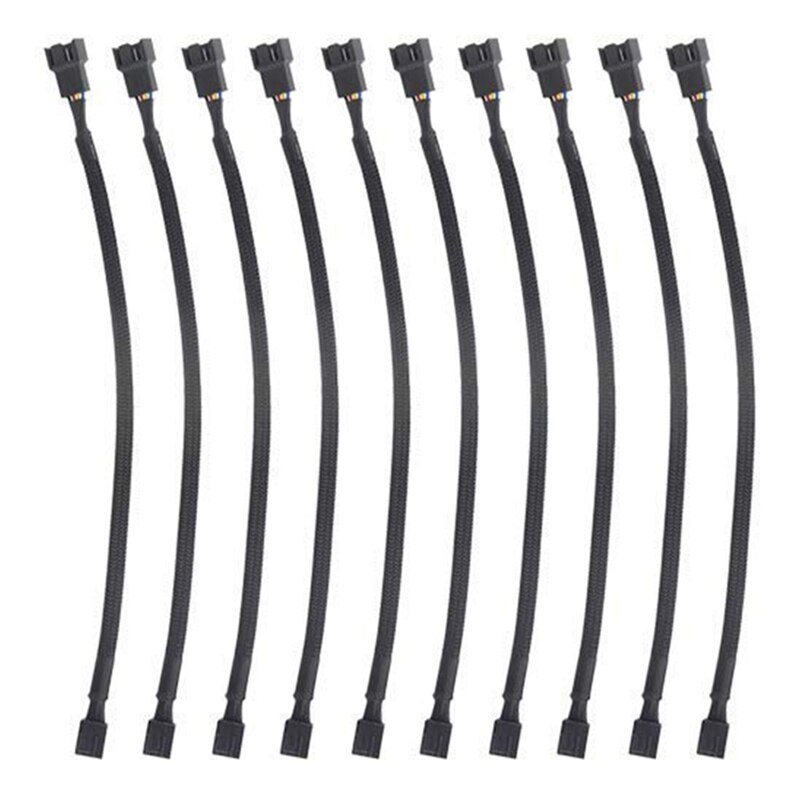 10PCS 4 Pin PWM Fan Extension Power Cable Connector Case Male to Female Extending Cables Compatible with 4 Pin/3 Pin Fan: Default Title