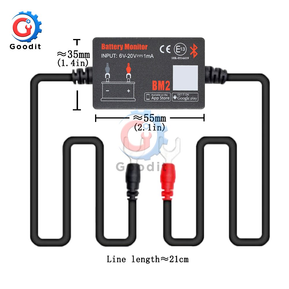 BM2 Battery Analyzer Tester Multimeter 12V Bluetooth 4.0 Battery Monitor for Car Diagnostic Tool Digital Analyzer Multimeter