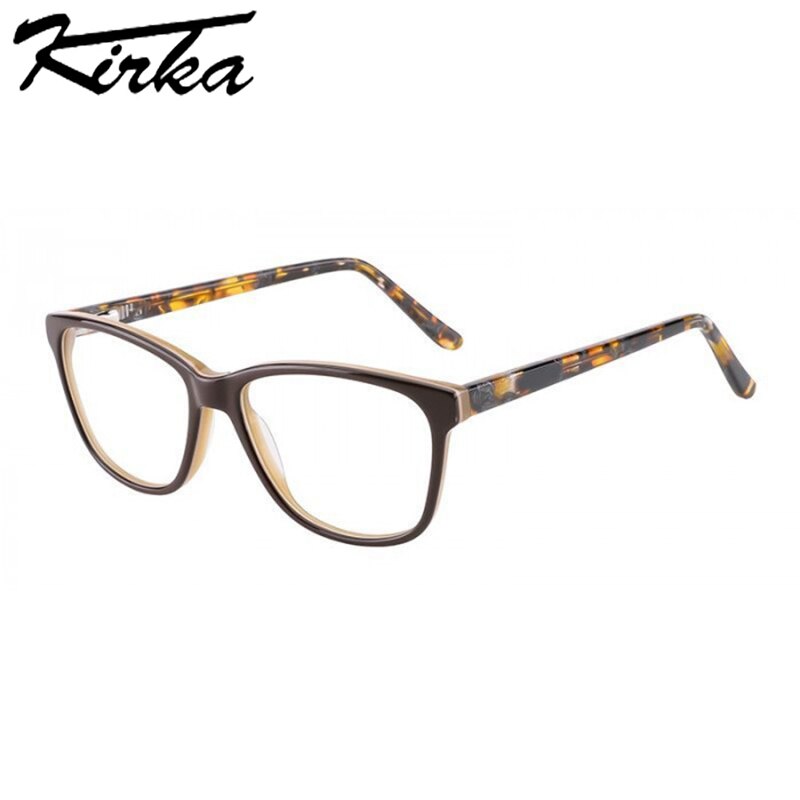 Kirka-marcos de gafas de acetato para mujer y hombre, marcos de anteojos para mujer, miopía, foto, gafas de prescripción de lentes grises/marrones: WD1136 C3