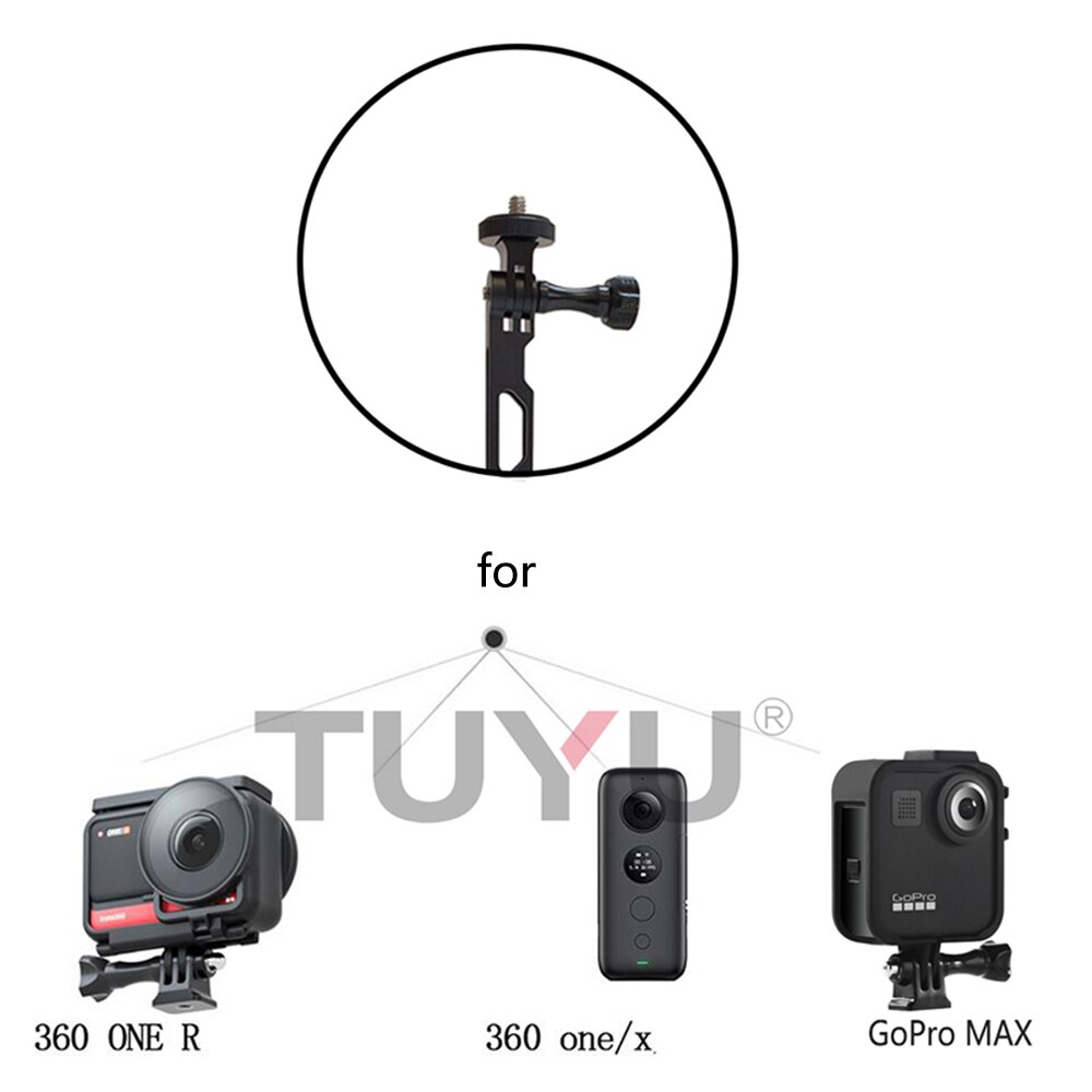 TUYU Aluminium Selfie Extension Arm Lengthened Rod Black Bracket For insta360 One R X Gopro Max DJI Osmo Camera Accessories