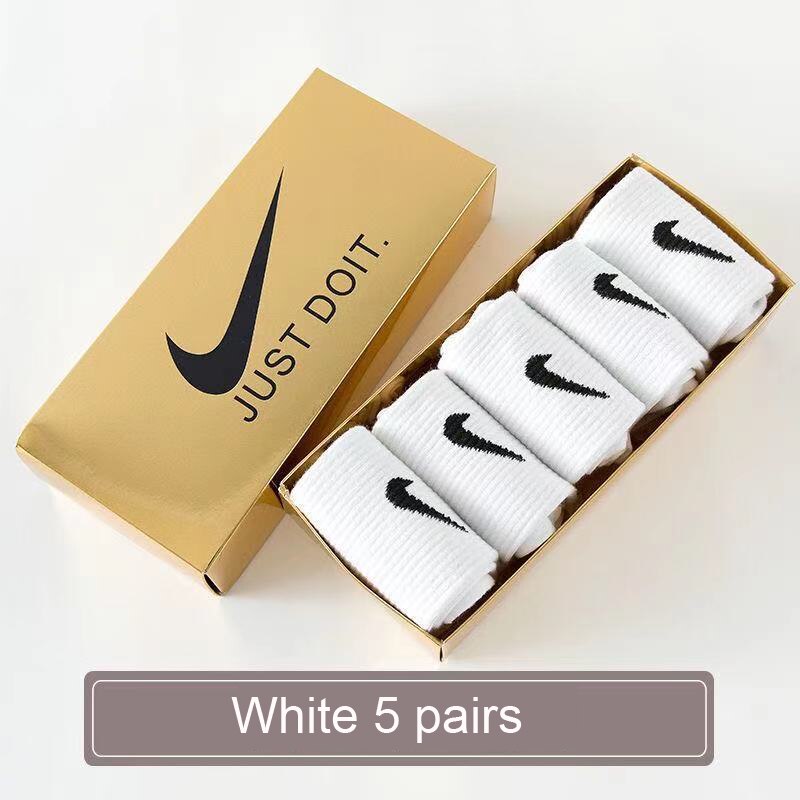 Original U NK EVERYDAY LTWT ANKLE 3PR Unisex Sports Socks( 3-5 Pairs ): White 5 pairs long