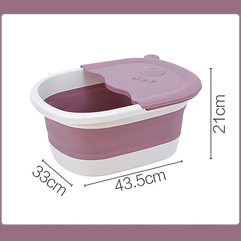 Plastic Foldable Bucket Foot Bath Bucket Bathroom Foot Wash Basin Laundry Buckets Portable Folding Water Container Large: L Pink