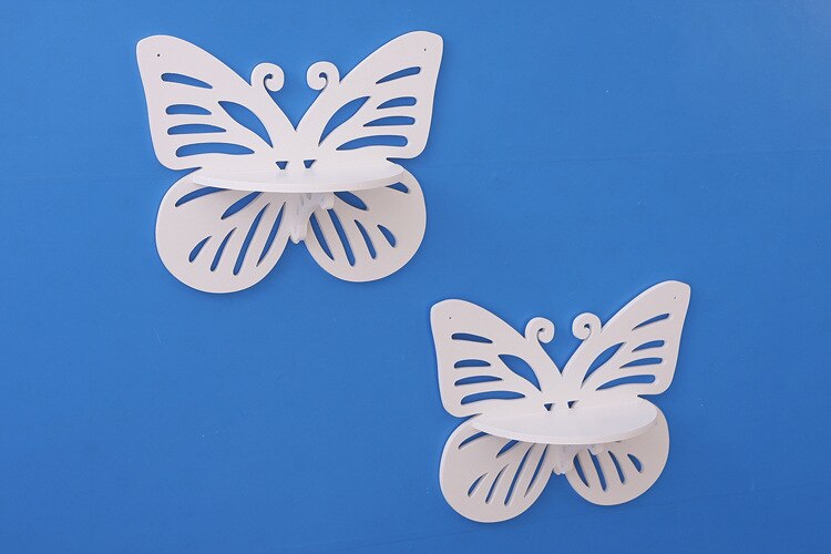 Estante de pared con forma de mariposa para decoración, estantería de partición Pastoral creativa para artículos pequeños, novedad de