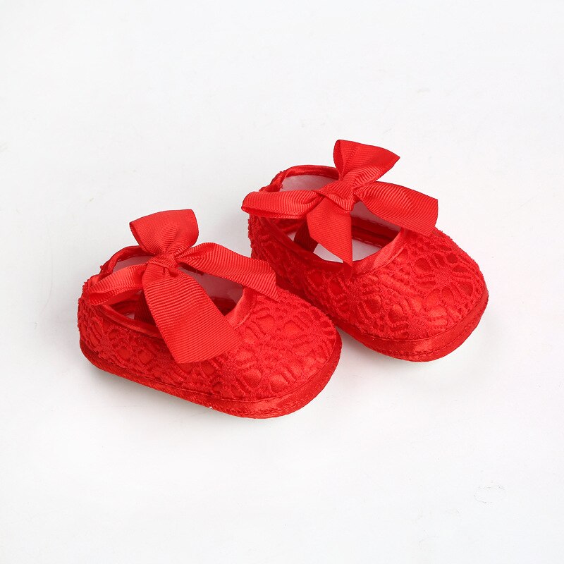 Zapatos de bautismo para bebé niña, zapatos de vestir de princesa con lazo de suela suave, antideslizantes, precaminantes infantiles de 0 a 12 meses