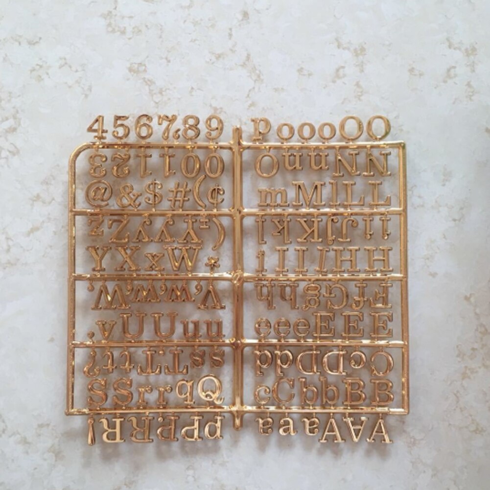 Felt Letter Board Character Login Message Flip Chart Variable Letter Decorative Board Accessories: Gold