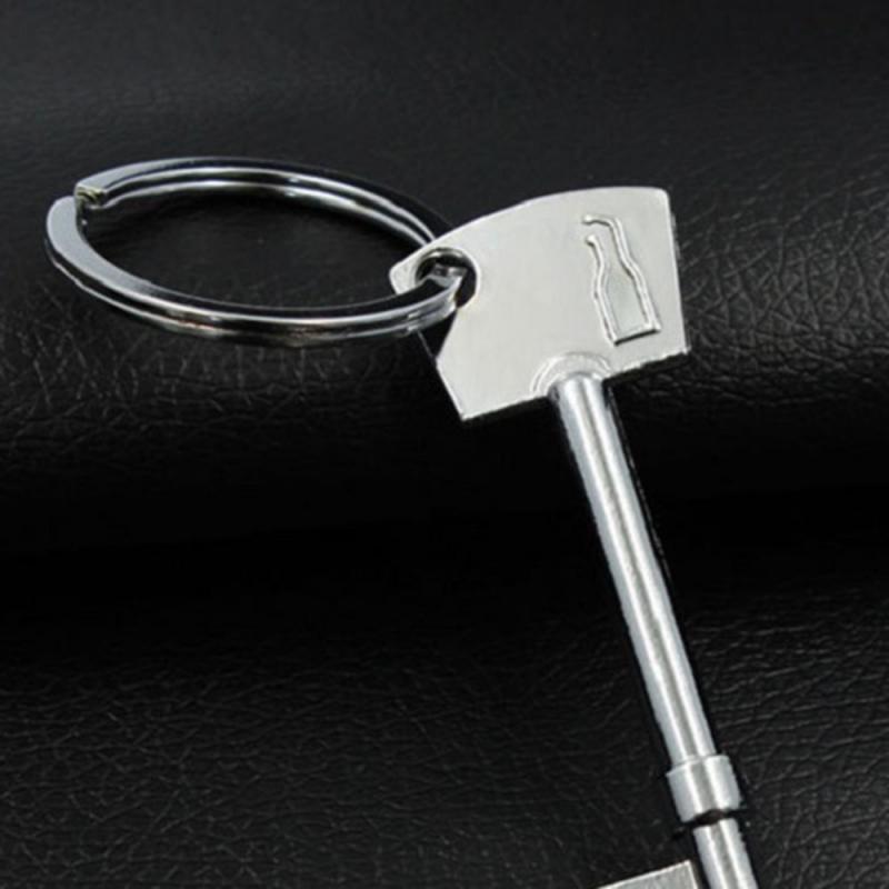 Key Shaped Bottle Opener Keychain Shaped Zinc Alloy Copper Silver Color Key Ring Beer Bottle Opener Beer Accessories Unique