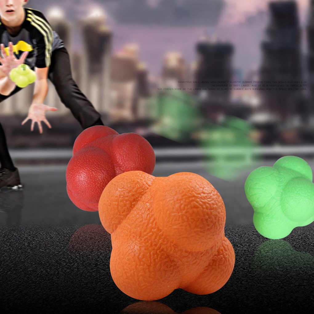 Bola de reacción Hexagonal de 5,5 cm, Bola de silicona para la agilidad y la coordinación, ejercicio de reflejos, pelota de entrenamiento deportivo