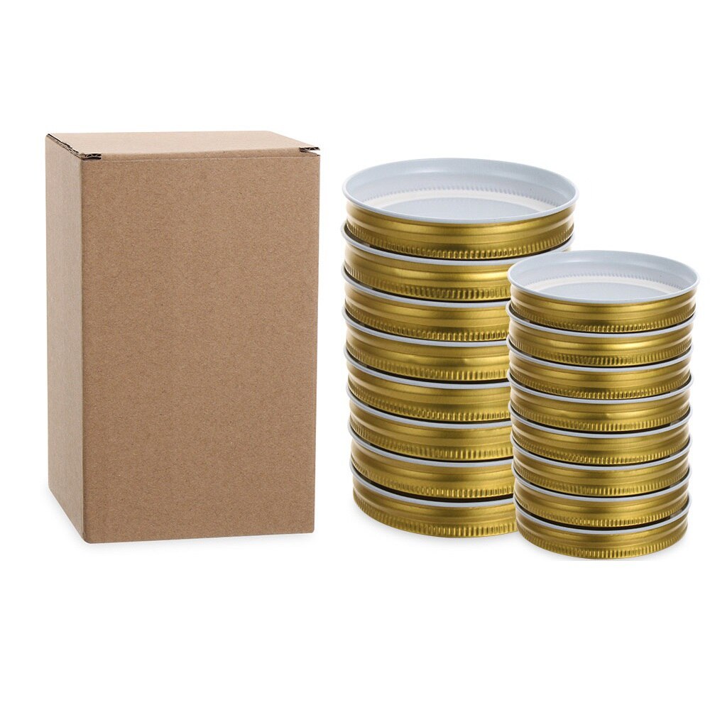 16-Pack Plastic Canning Lids – Leak-Proof Mason Jar Lids, Fits Regular & Wide Mouth