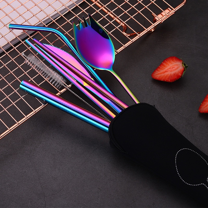 Gold Cutlery Set Knives Forks Spoons Set Flatware Stainless Steel Kitchen Dinnerware Home Party Table Cutlery Set