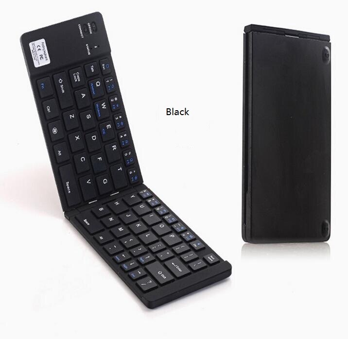 Kb228 taskua taitettava mini -näppäimistö metalli bluetooth langaton matkapuhelimen näppäimistö iphone -tabletille ipad xiaomi huawei älypuhelimet: Musta