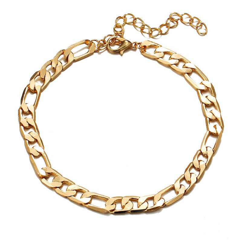 ¡Novedad de ! Tobillera de acero inoxidable de cadena sencilla para pie, pulseras de tobillo para mujer y hombre, cadena para pierna, joyería de 22cm de largo, 1 unidad