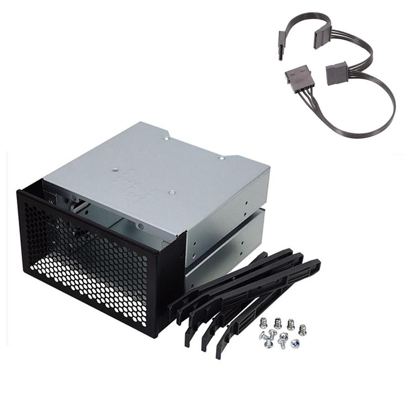 Cage pour disque dur SATA 5 pouces à 3X3.5 pouces, support pour disque dur, convertisseur adaptateur avec ventilateur, en acier inoxydable: A2