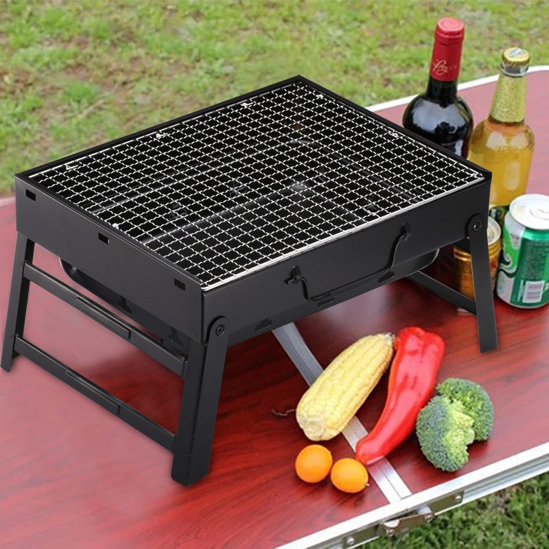 Foldable Barbecue Grill Camp Cooker Charcoal Stove Family Travel Home Barbecue Grill Mini BBQ Outdoor Portable Stainless Steel