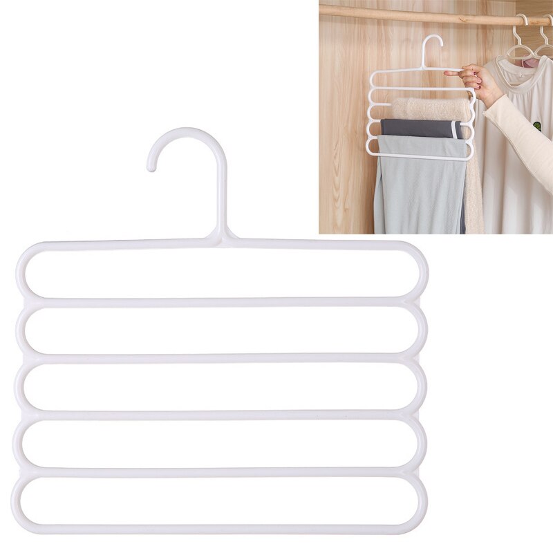 5 warstw wieszaki na spodnie uchwyty spodnie wieszak regał magazynowy wieszak na ubrania szafa szafa Organizer wieszaki na ubrania: E