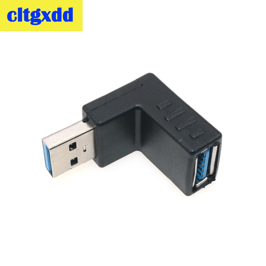 Cltgxdd Haakse USB3.0 Jack Socket L Vorm Adapter Converter USB 3.0 A Male naar EEN Vrouwelijke 90/180 Graden Plug down Connector: 1